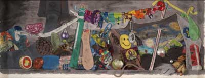 Plasticine and mixed media collage illustration from The Subway Mouse