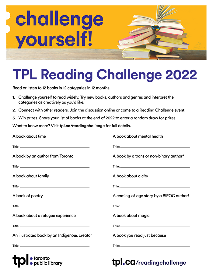 cover of the Reading Challenge form